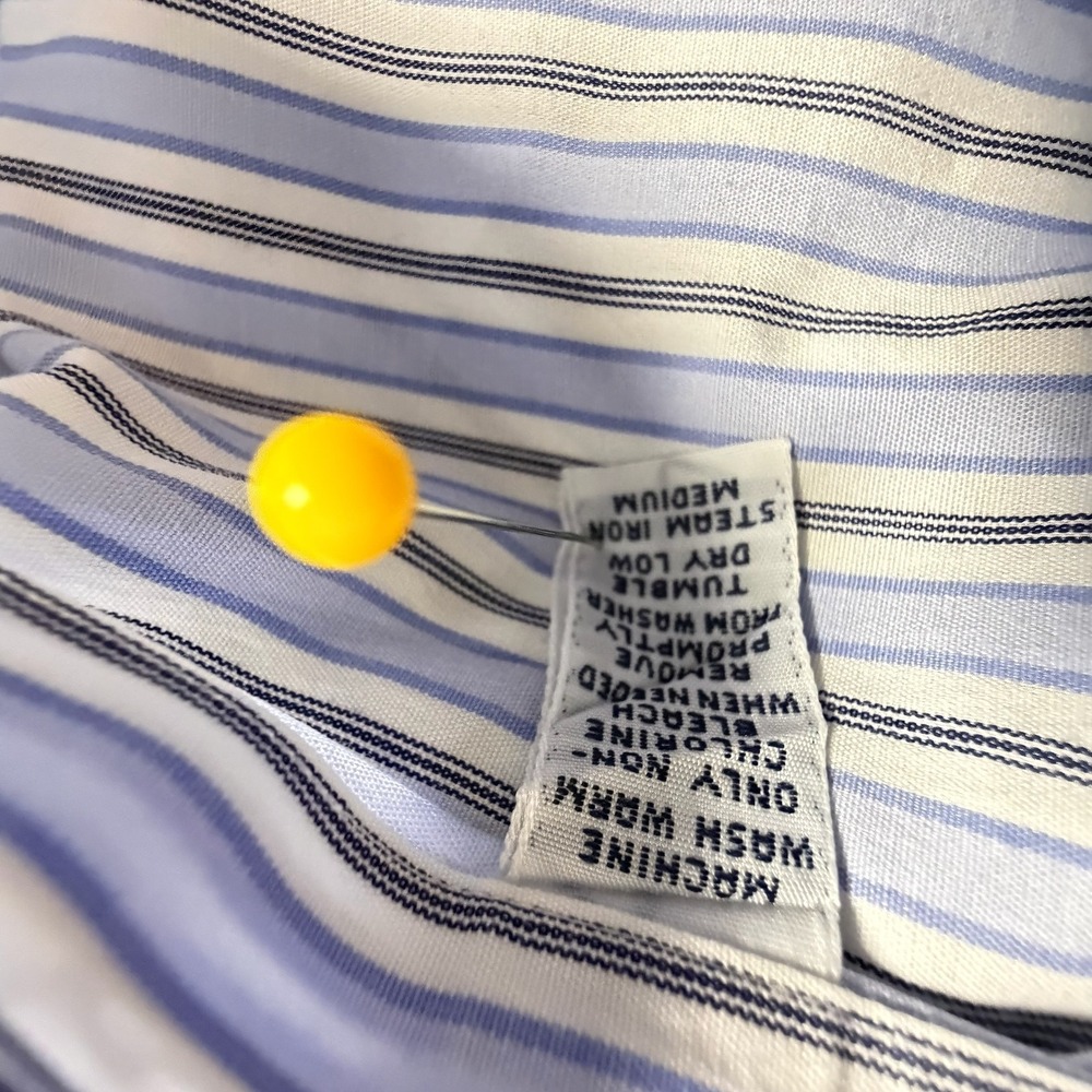 Polo Ralph Lauren Dress Shirt Men's 17 35 Blue White Striped Philip 100s - Picture 5 of 9